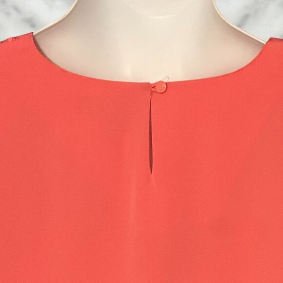 Vintage Grove Avenue Satin Blouse Top Sz 16W Coral Short Sleeve Embroidered Glam - Picture 5 of 8